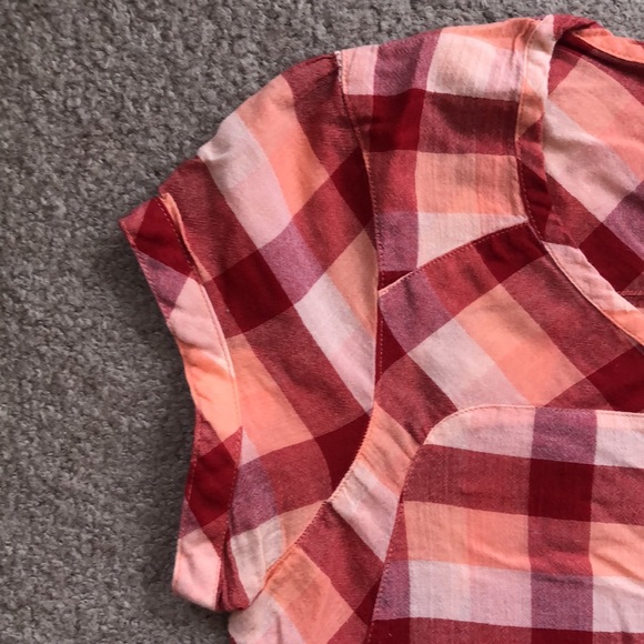 The North Face summer plaid camping outdoor blouse Womens M 100% organic cotton - Picture 5 of 9